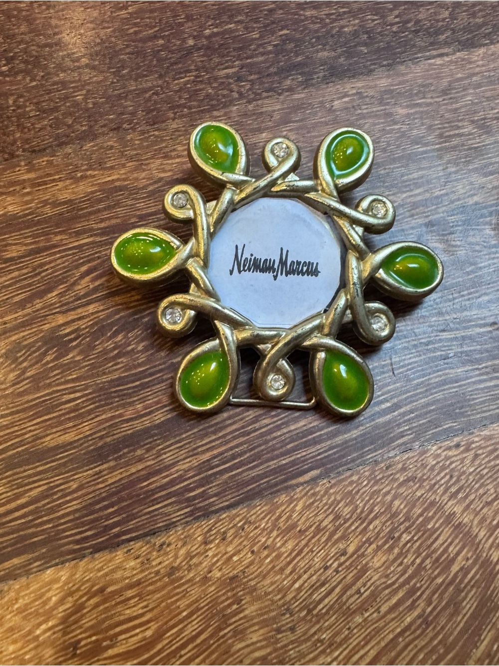 Jay Strongwater Gold-Tone Frame with Green Enamel Accents